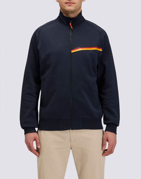 FULL ZIP SWEATSHIRT WITH TRICOLOUR DETAIL