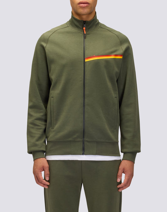 FULL ZIP SWEATSHIRT WITH TRICOLOUR DETAIL