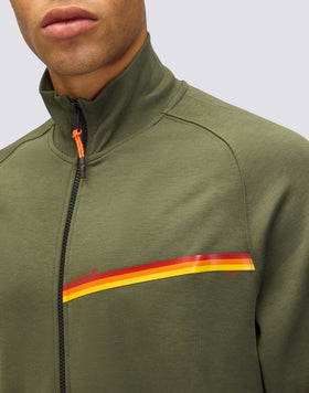 FULL ZIP SWEATSHIRT WITH TRICOLOUR DETAIL