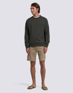 MEN'S CREW NECK SWEATSHIRT IN RECYCLED INTERLOCK COTTON