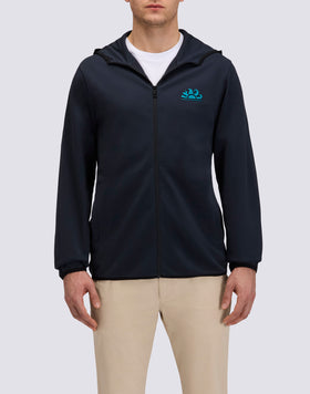 MEN'S HOODIE IN RECYCLED INTERLOCK COTTON