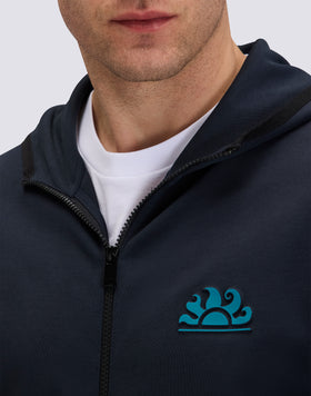 MEN'S HOODIE IN RECYCLED INTERLOCK COTTON