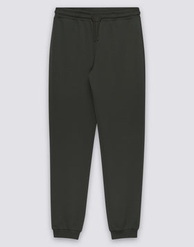 MEN'S ELASTIC WAISTED LONG TROUSERS IN RECYCLED INTERLOCK COTTON