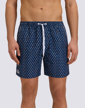 MID-LENGTH SWIMSHORTS WITH ELASTICATED WAIST AND RICE SURF PRINT IN REPREVE® RECYCLED POLYESTER