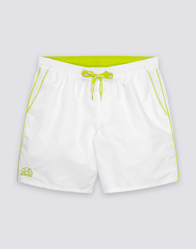 COSTUME DA BAGNO UOMO LUNGHEZZA MEDIA VITA ELASTICATA CON PIPING