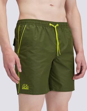 MID-LENGTH SWIM SHORTS WITH AN ELASTICATED WAISTBAND