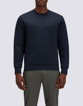 MEN'S ROUGHENED CREW NECK SWEATSHIRT WITH EMBROIDERED LOGO