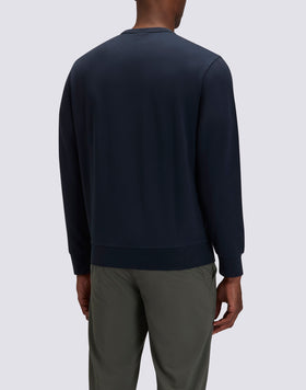 MEN'S ROUGHENED CREW NECK SWEATSHIRT WITH EMBROIDERED LOGO