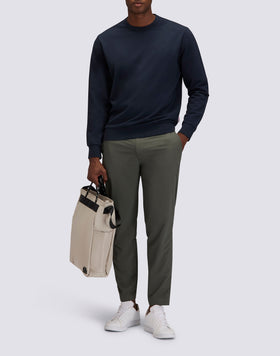 MEN'S ROUGHENED CREW NECK SWEATSHIRT WITH EMBROIDERED LOGO