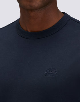 MEN'S ROUGHENED CREW NECK SWEATSHIRT WITH EMBROIDERED LOGO