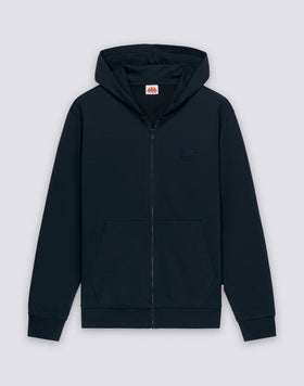MEN'S SWEATSHIRT IN DEBRUSHED COTTON WITH FULL ZIP AND HOOD