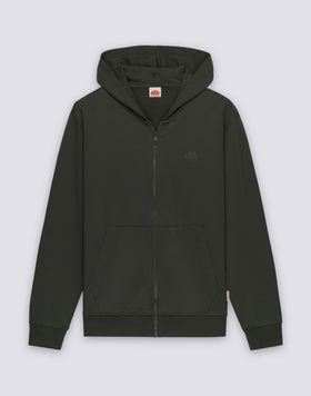 MEN'S SWEATSHIRT IN DEBRUSHED COTTON WITH FULL ZIP AND HOOD