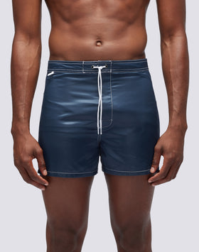 VINTAGE SATIN SHORT SWIMSHORTS WITH FIXED WAIST
