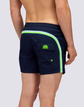 CRINKLED SHORT ELASTIC WAIST SWIMSHORTS