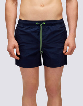 CRINKLED SHORT ELASTIC WAIST SWIMSHORTS