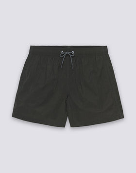 SHORT CRINKLED SWIM SHORTS WITH AN ELASTICATED WAISTBAND