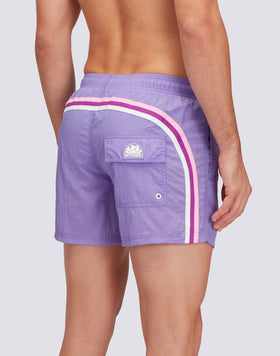 SHORT CRINKLED SWIM SHORTS WITH AN ELASTICATED WAISTBAND