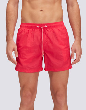SHORT CRINKLED SWIM SHORTS WITH AN ELASTICATED WAISTBAND