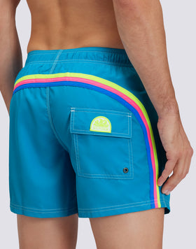 REPREVE® RECYCLED POLYESTER ELASTICATED WAIST SHORT SWIMSHORTS
