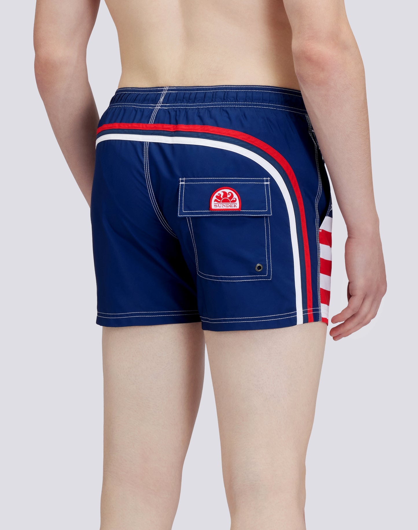 SHORT SWIM SHORTS WITH AN ELASTICATED WAISTBAND RECYCLED POLYESTER REPREVE® UNITED STATES FLAG