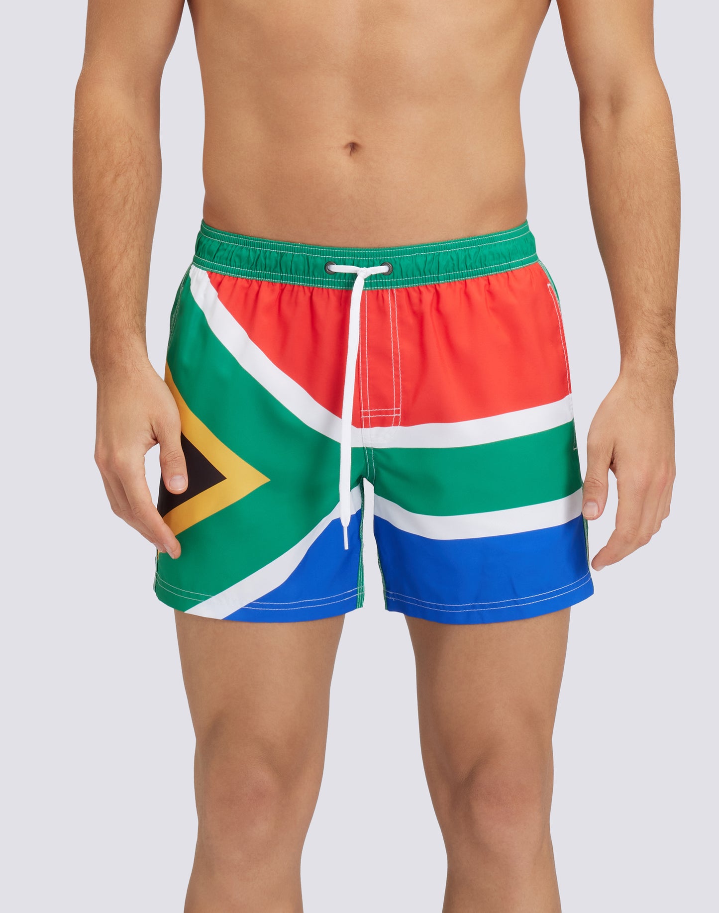 SHORT SWIM SHORTS WITH AN ELASTICATED WAISTBAND RECYCLED POLYESTER REPREVE® SOUTH AFRICA FLAG