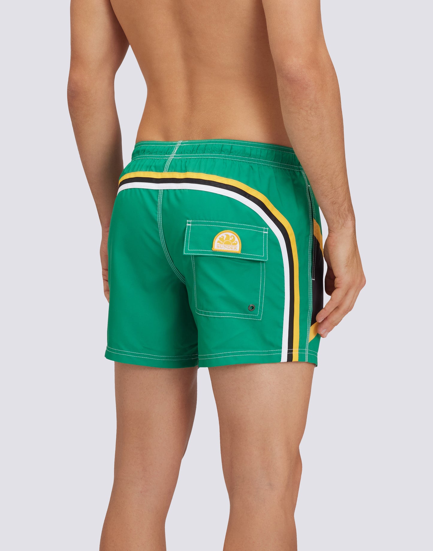 SHORT SWIM SHORTS WITH AN ELASTICATED WAISTBAND RECYCLED POLYESTER REPREVE® SOUTH AFRICA FLAG