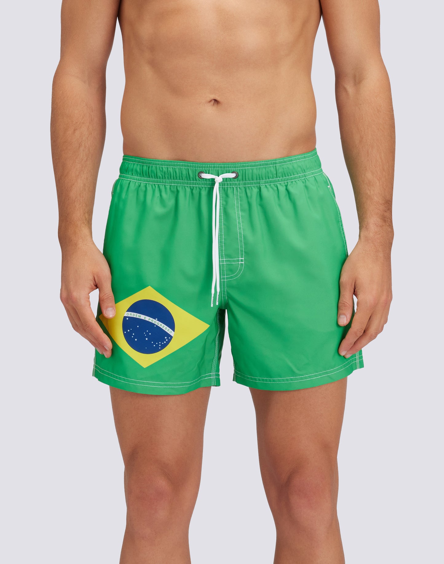 SHORT SWIM SHORTS WITH AN ELASTICATED WAISTBAND RECYCLED POLYESTER REPREVE® BRAZIL FLAG