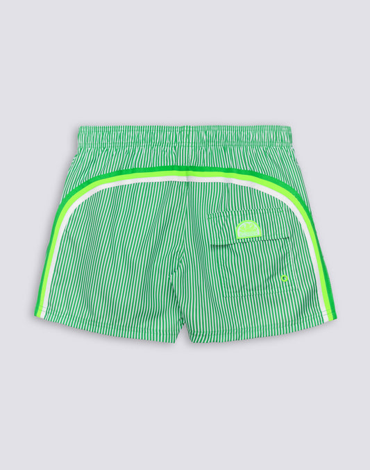 SHORT-LENGTH SWIMWEAR WITH ELASTICATED WAIST REPREVE® RECYCLED POLYESTER WITH JUICY STRIPE PRINT AND FRUIT EMBROIDERY