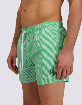 SHORT-LENGTH SWIMWEAR WITH ELASTICATED WAIST REPREVE® RECYCLED POLYESTER WITH JUICY STRIPE PRINT AND FRUIT EMBROIDERY