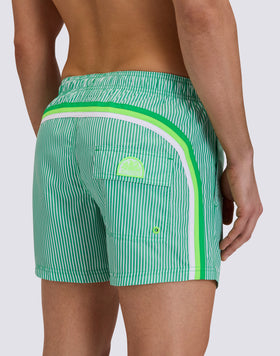 SHORT-LENGTH SWIMWEAR WITH ELASTICATED WAIST REPREVE® RECYCLED POLYESTER WITH JUICY STRIPE PRINT AND FRUIT EMBROIDERY