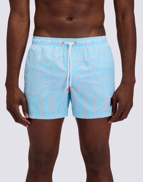 SHORT-LENGTH SWIMWEAR WITH ELASTICATED WAIST REPREVE® RECYCLED POLYESTER WITH JUICY STRIPE PRINT AND FRUIT EMBROIDERY