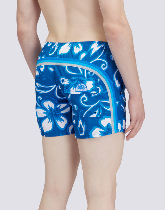 REPREVE® ELASTICATED WAIST SHORT SWIMSHORTS WITH SK23 PRINT