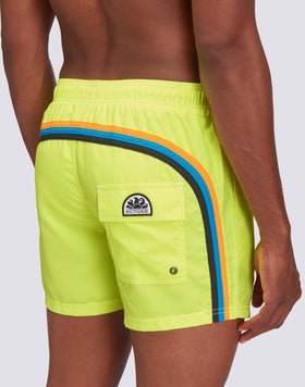 FLUO ELASTICATED WAIST RECYCLED POLYESTER REPREVE®  SWIMSHORT 