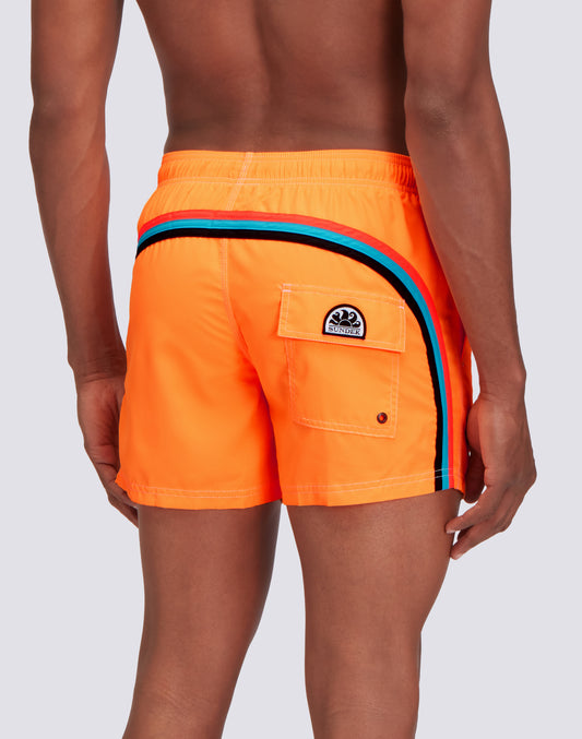 FLUO ELASTICATED WAIST RECYCLED POLYESTER REPREVE®  SWIMSHORT 