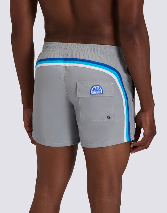 ICONIC TAFFETA SHORT SWIMSUIT WITH ELASTICATED WAIST