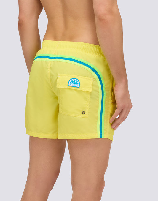 ICONIC TAFFETA SHORT SWIMSUIT WITH ELASTICATED WAIST