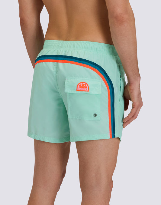 ICONIC TAFFETA MEN'S SHORT ELASTIC WAIST SWIMSHORTS