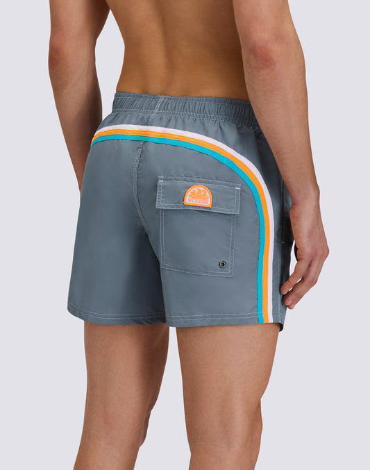 ICONIC TAFFETA SHORT SWIMSUIT WITH ELASTICATED WAIST