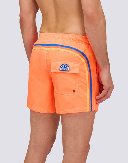 ICONIC TAFFETA SHORT SWIMSUIT WITH ELASTICATED WAIST