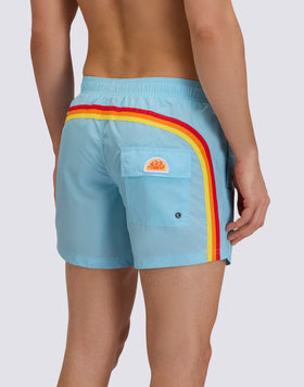 ICONIC TAFFETA SHORT SWIMSUIT WITH ELASTICATED WAIST