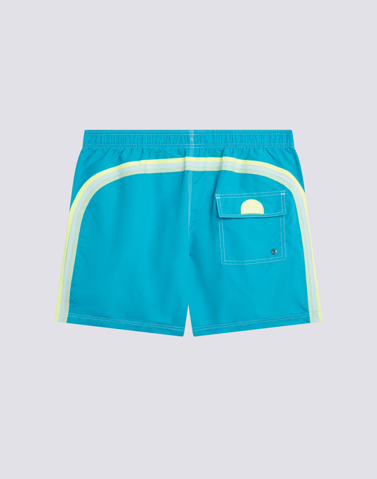 ICONIC TAFFETA STRETCH WAIST SWIM TRUNKS