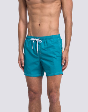 ICONIC TAFFETA SHORT SWIMSUIT WITH ELASTICATED WAIST