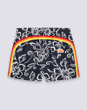 MEN'S SHORT SWIMSUIT WITH ELASTIC WAIST AND ARCHIVE HIBISCUS PRINT SK23