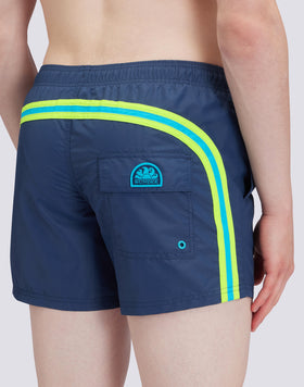 ELASTICATED WAIST ICONIC TAFFETA RAINBOW 2 COLOURS SHORT SWIMSHORTS