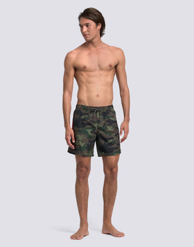 COSTUME DA BAGNO MEDIO VITA ELASTICATA CON STAMPA CAMOU IN POLIESTERE RICICLATO REPREVE®