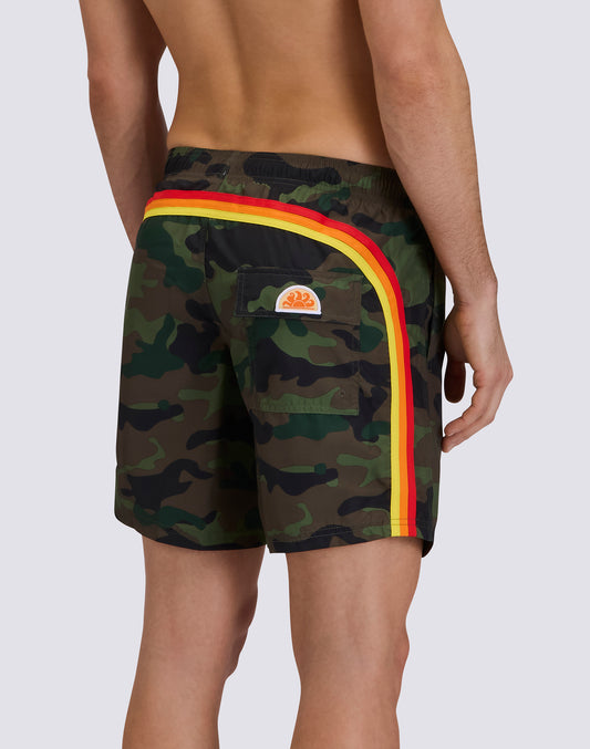 MID-RISE SWIMSHORTS WITH REPREVE® RECYCLED POLYESTER CAMOU PRINT