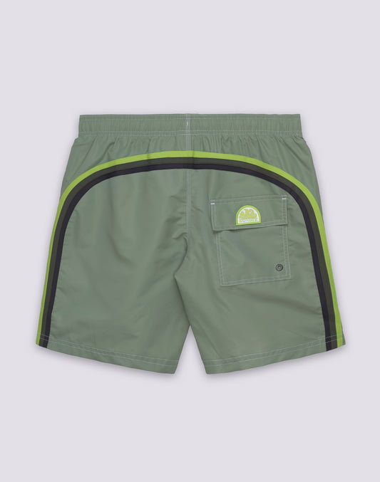 ICONIC TAFFETA MEN'S MID-LENGTH ELASTIC WAIST SWIMSHORTS
