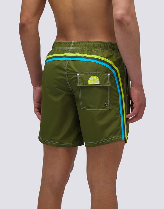ICONIC TAFFETA MID-LENGTH ELASTIC WAIST SWIMSUIT
