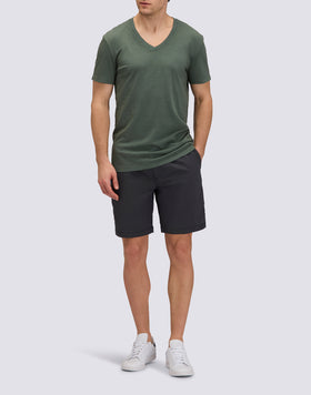 GARMENT DYED T-SHIRT WITH V-NECK