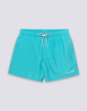 SHORT SWIM SHORTS WITH ELASTIC WAISTBAND IN REPREVE® RECYCLED POLYESTER